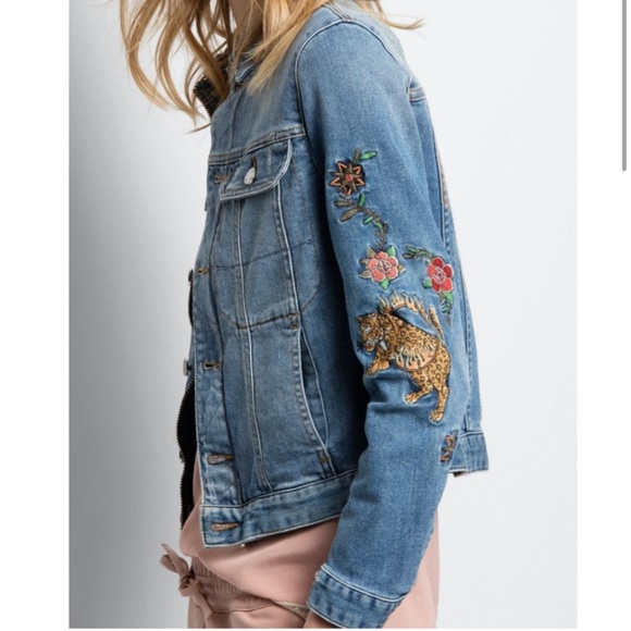 Zadig & Voltaire Denim Tattoo Jacket size xs - Picture 1 of 7